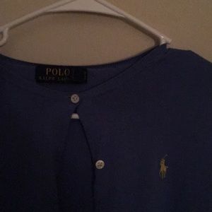 A blue polo cardigan